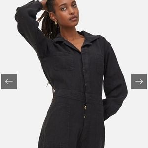 Linen jumpsuit long-sleeved